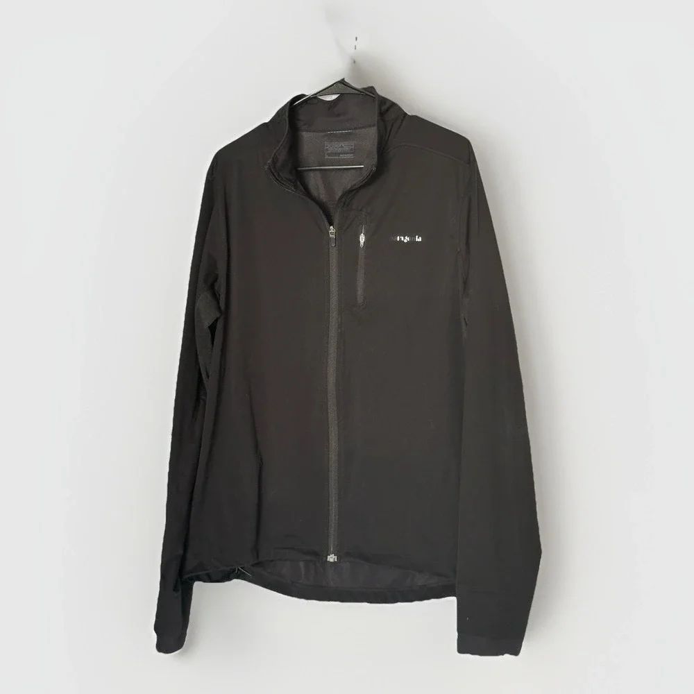 Patagonia Worn Wear Men's Large Wind Shield Jacket Black Full Zip Hiking Outdoor